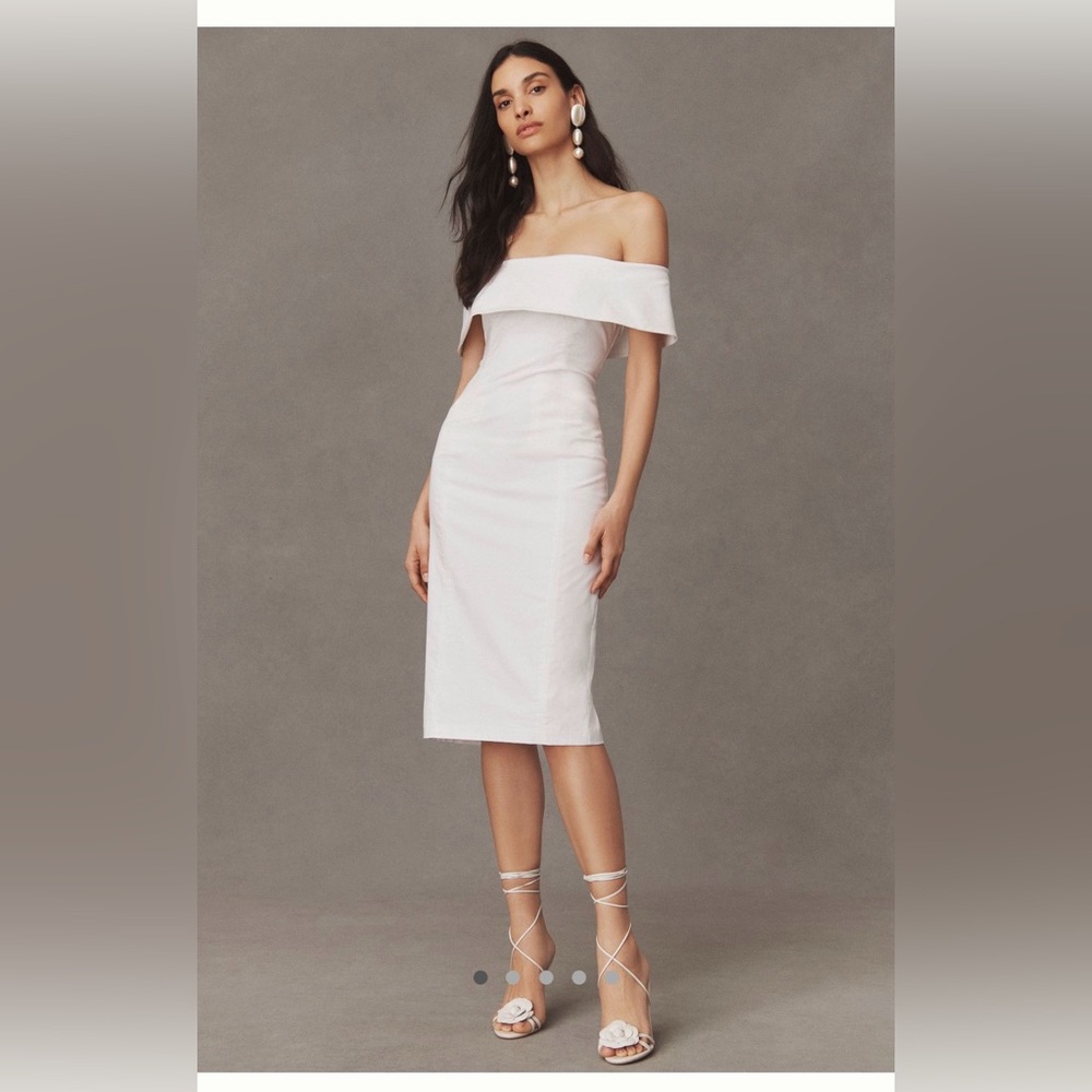 Anthropology BHLDN INGRID OFF-THE-SHOULDER MIDI DRESS